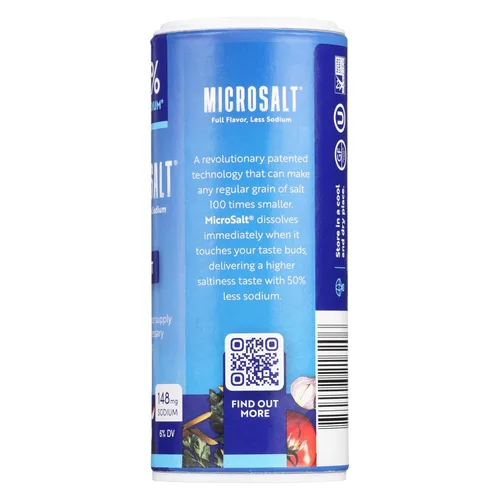 Vista 13 de Microsalt 50 % menos de sal de sodio, sustituto de sal regular, sal de condimento para cocinar, condimentar y hornear, sabor completo, menos sodio