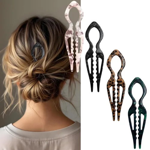 Vista 8 de 4 horquillas para el cabello para mujer, horquillas francesas en forma de U, elegantes accesorios para el cabello de mujer, horquilla francesa