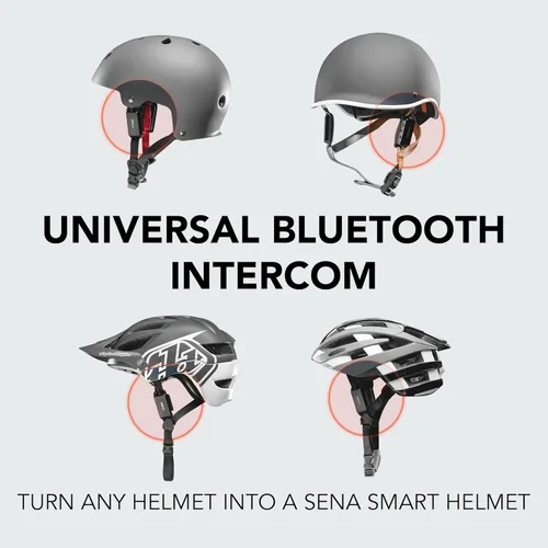 Vista 2 de Sena pi, auriculares universales de intercomunicación Bluetooth, se adapta a la mayoría de cascos de ciclismo y deportes múltiples