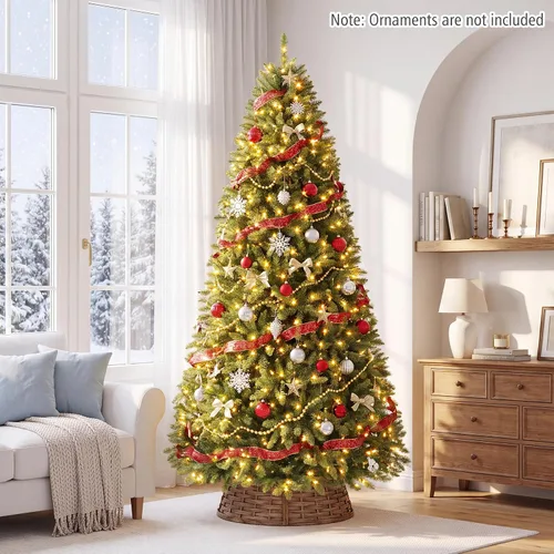 Vista 9 de DREAMADE 7.5 FT Pre-Lit Artificial Christmas Tree, Fraser Fir Green-2