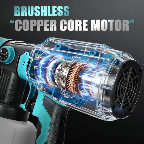 Vista 5 de Pulverizador de pintura inalámbrico para batería Bosch de 18 V, pistola de pintura de mano con 3 patrones de pulverización y 4 boquillas, ideal