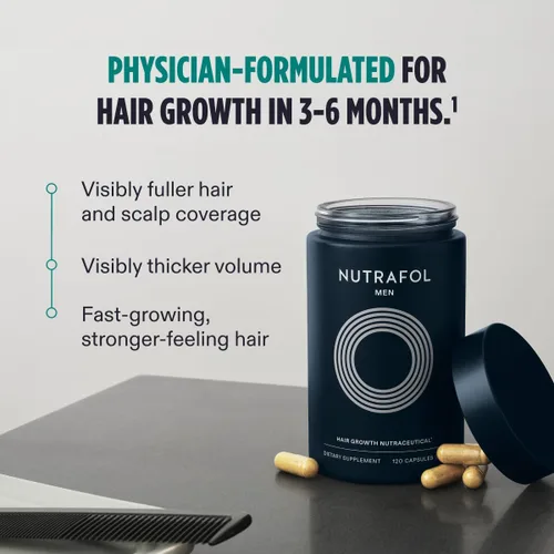 Vista 2 de Nutrafol Suplemento para el crecimiento del cabello para hombres y suero para el cabello, clínicamente probado para grosor y fuerza visibles
