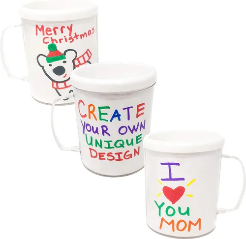 Vista 3 de Podzly 12 tazas de café personalizadas para bricolaje, taza de café blanca reutilizable para bebidas frías y calientes, diseño y personalización