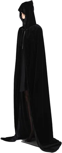 Vista 6 de Capa con capucha unisex de terciopelo largo para disfraces de Halloween