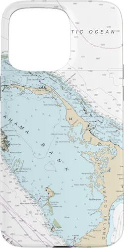 Vista 28 de iPhone 16 Nautical Chart - Abaco Islands, Bahamas, Caribbean Case