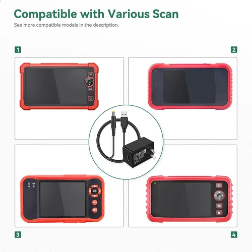 Vista 3 de Adaptador CA/CC de 5 V + cable USB de repuesto para Launch CRP123X CRP129X CRP123E CRP129E Herramienta de escáner de diagnóstico con certificación UL