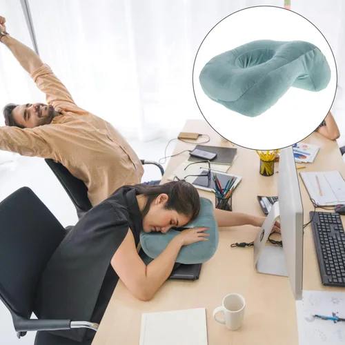 Vista 9 de Almohada de espuma viscoelástica con agujero para brazos, almohada boca abajo para dormir de espalda, para oficina, dormitorio, cirugía, embarazo