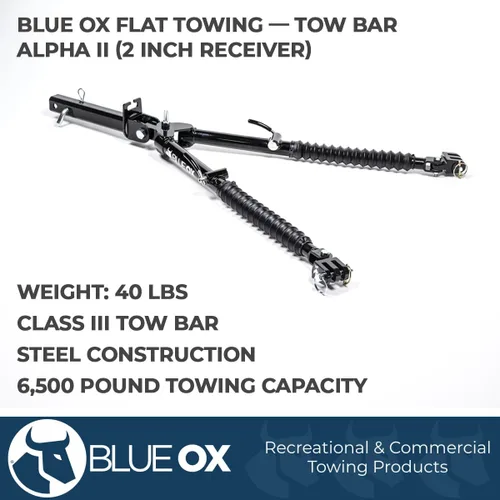 Vista 7 de Blue Ox BX7380 Alpha II Barra de remolque - Receptor de 2 pulgadas, Clase III de 6500 libras. Clasificación, Negro