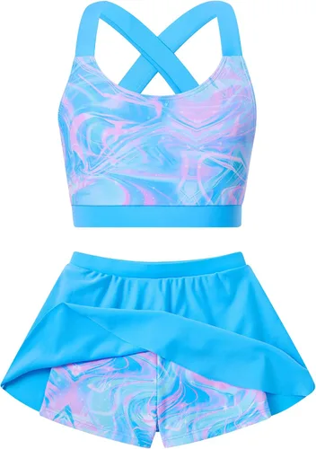 Vista 16 de Traje de baño para niñas de 2 piezas con pantalones cortos con Alania Floral