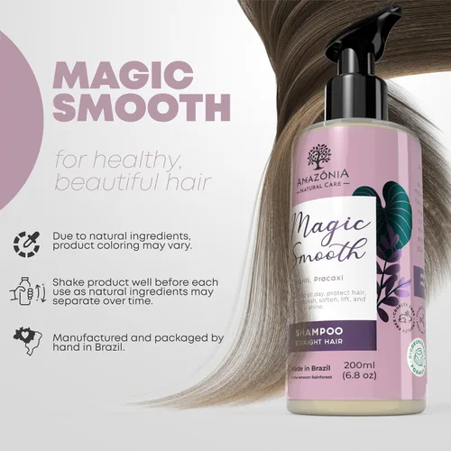 Vista 2 de Champú suave y natural para hombres y mujeres, antiencrespamiento, suavizante, Buriti y Praxaxi, 6.8 onzas