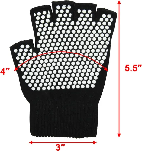 Vista 3 de Cosmos 2 pares de guantes de yoga y pilates antideslizantes para mujer, barra, ballet, bikram guantes de entrenamiento y entrenamiento