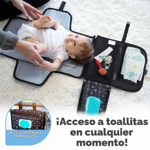 Vista 4 de Kopi Baby Cambiador de pañales portátil, bolsillo de toallitas, flechas