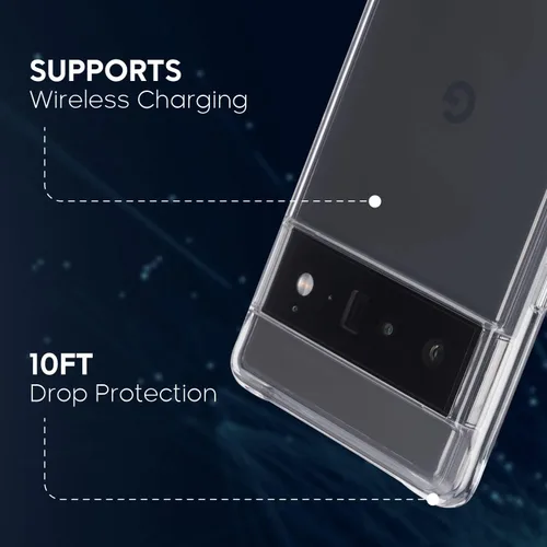 Vista 6 de Case-Mate - Serie Tough - Paquete de protección - Funda y protector de pantalla para Google Pixel 6 Pro - Delgado - Protección contra caídas de 10