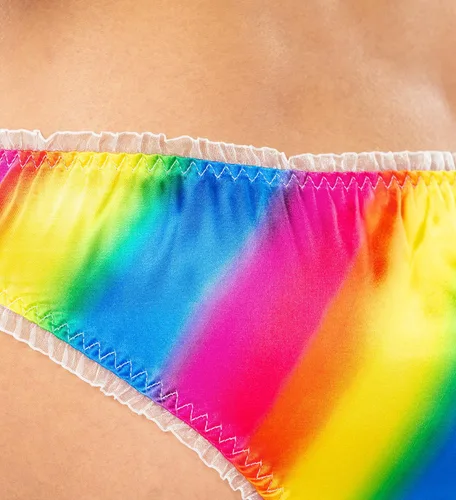 Vista 6 de Satini Braguitas de lencería Tanga para mujer, braguitas de satén