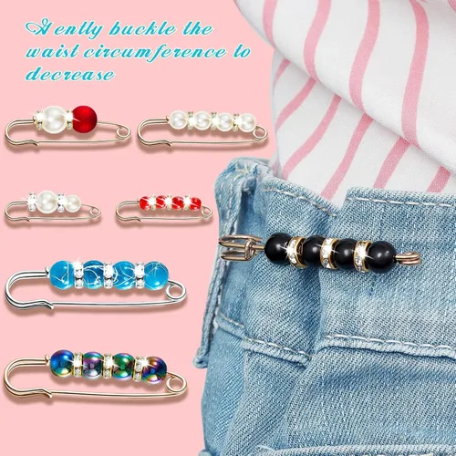Vista 6 de Hicarer Broche de perlas de 18 piezas para mujer, alfileres decorativos de seguridad, broches de perlas artificiales, broche de perlas artificiales