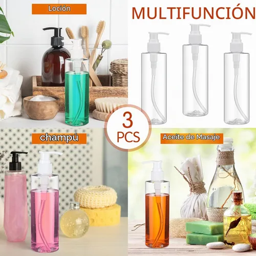 Vista 6 de Eaasty 3 juegos de funda para botella de masaje con dispensador de bomba