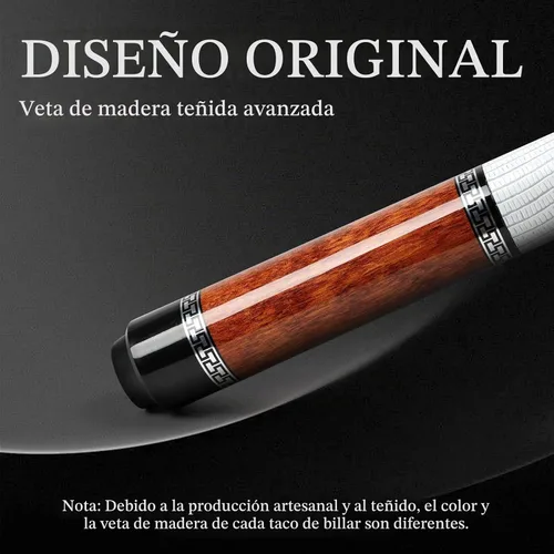 Vista 2 de lotmusic Advanced Pool Stick with Telescopic Cue Extension, Original Dyeing Brown Cue Sticks for Billiard Enthusiasts, 58'' Pool Cue Set with
