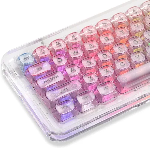 Vista 10 de Ice Clear - Juego de teclas transparentes de 126 teclas, teclas de teclado de perfil ASA, compatibles con MX-para teclado mecánico