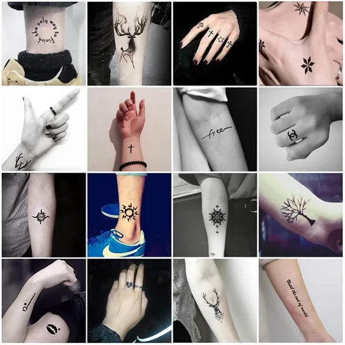 Vista 2 de Kit de tatuaje temporal, tatuaje semipermanente de gel Jagua a mano alzada, tatuajes de temperatura para mujeres, niños y hombres, pintura de arte
