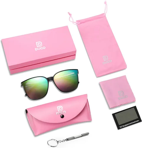 Vista 5 de Duco - Lentes de sol redondos vintage para mujeres y hombres con protección UV de moda para la playa