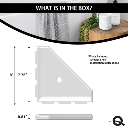 Vista 5 de Questech Décor - Estante esquinero de ducha, con tapa para una nueva construcción, estante esquinero de ducha para paredes de azulejos, organizador
