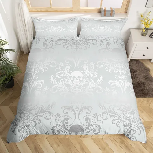 Vista 48 de Erosebridal Juego de ropa de cama gótica de damasco para adultos, funda de edredón victoriana antigua, tamaño individual, funda de edredón gótica