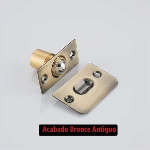 Vista 4 de JQK Herrajes para puerta de clóset, acero inoxidable ajustable con placa de golpeo, bronce antiguo, paquete de 2 unidades, HBC100-QG-P2