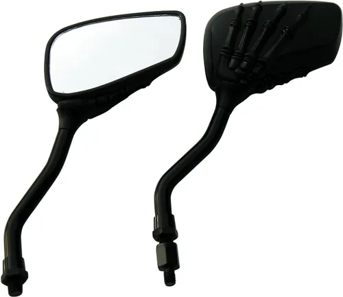 Vista 5 de Espejos traseros de motocicleta con calavera negra 3D compatible con Yamaha Stratoliner S XV1900CTSES 2014