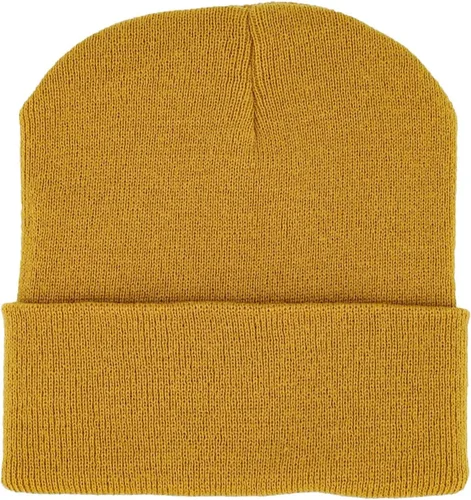 Vista 8 de KBETHOS Made in USA - Gorro de punto acrílico doblado con puños para hombre y mujer, color liso, unisex, frío 1. Gorro largo sólido negro