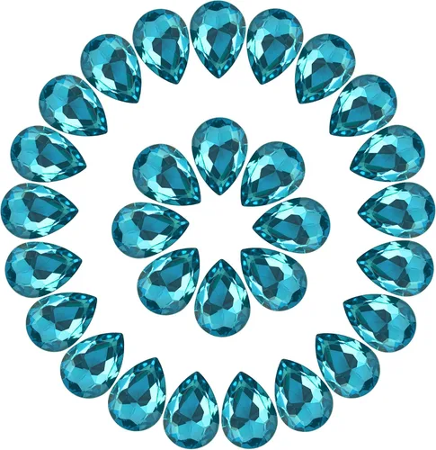Vista 11 de Jyukan DIY lágrima de cristal AB resina diamantes de imitación Pointback cristal facetado fabricación de joyería artesanal (50 unidades)