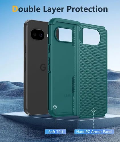 Vista 1071 de FNTCASE Funda para iPhone 17 Pro: Fundas delgadas translúcidas de color azul claro compatibles con MagSafe, protección completa de la cámara