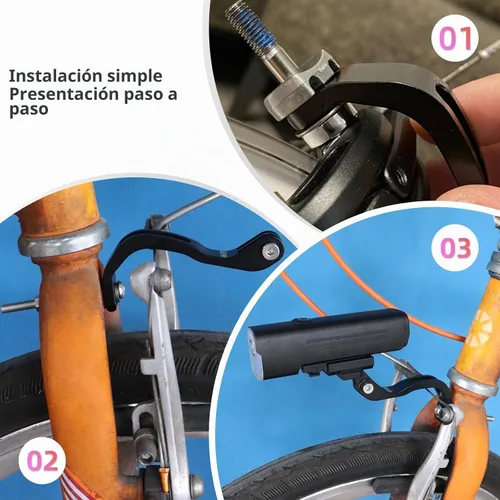 Vista 6 de Soporte de montaje de luz de bicicleta delantera para bicicletas de carretera