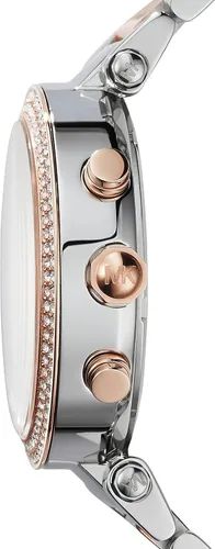 Vista 2 de Michael Kors Parker MK6141 - Reloj de dos tonos para mujer Azul Patchwork Reloj de cuarzo cronógrafo