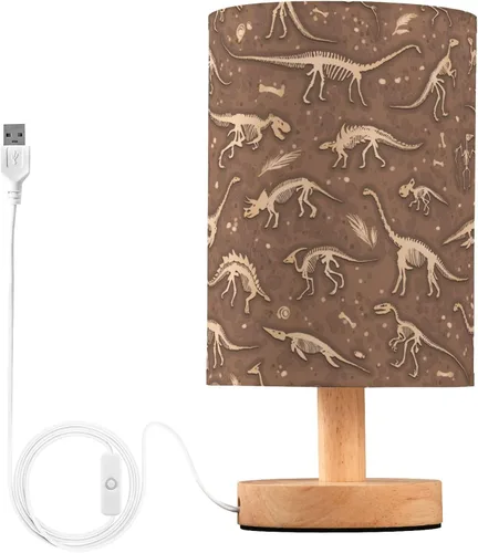 Vista 17 de Lámpara de mesa pintada Mariposa Diente de León con base de madera y pantalla de tela para mesita de noche, lámpara de escritorio para recámara