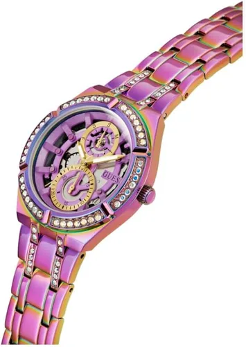 Vista 4 de GUESS Reloj de 1.417 in para mujer - Pulsera iridiscente con esfera iridiscente Caja iridiscente, Iridiscente, Classic