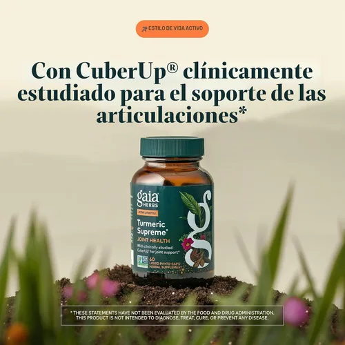 Vista 3 de Gaia Herbs Cúrcuma Supreme Joint Health, 60 cápsulas veganas
