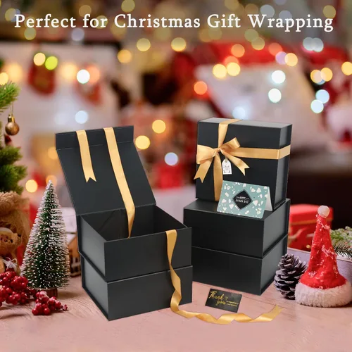 Vista 4 de CHARMGIFTBOX Caja de regalo elegante, caja de regalo plegable, paquetes múltiples, caja de regalo con cinta, caja de regalo para regalo