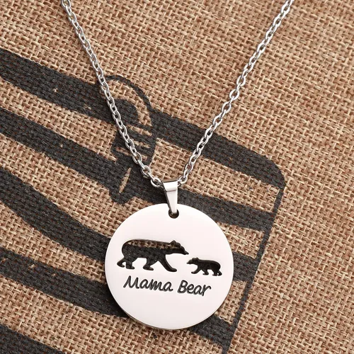 Vista 5 de Kivosliviz - Collar de mamá oso y mamá, collar de oso de mamá, para mujer, joyería de regalo para madre, mamá, mamá y mamá