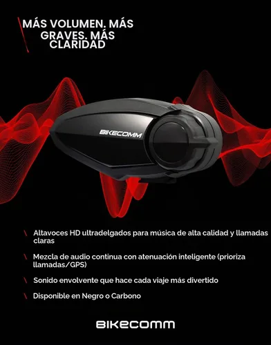 Vista 3 de BIKECOMM BK-S2 Intercomunicador de auriculares Bluetooth para motocicleta, altavoces inalámbricos de alcance de 3,937.0 ft, sistema de comunicación