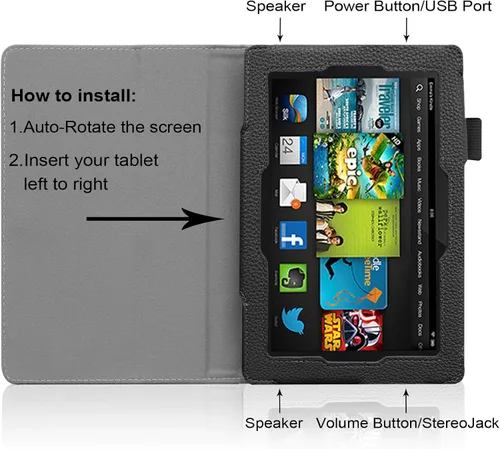 Vista 5 de Fintie estuche para Kindle Fire HD 7" (2013 modelo viejo)