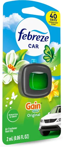 Vista 8 de Febreze Ambientador para automóvil, clip de ventilación de automóvil y eliminador de olores, aroma Gain Original, 8