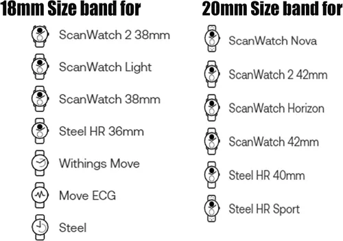 Vista 2 de Compatible con Withings Smartwatch Bands, Lamshaw 0.709 in, 0.787 in, acero inoxidable, correa de repuesto de metal para hombres y mujeres