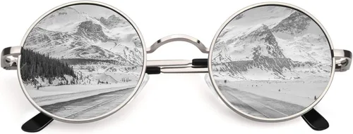 Vista 39 de CGID Gafas de sol unisex polarizadas redondas E01 Lennon