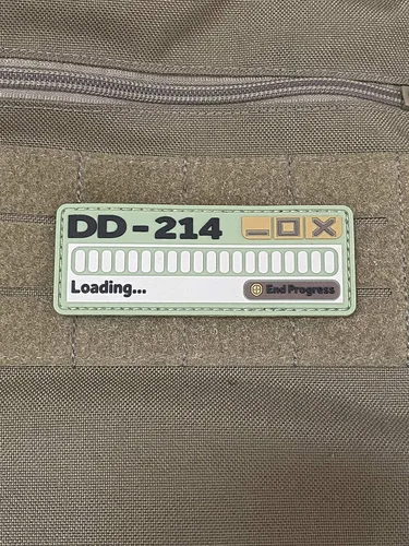 Vista 3 de DD 214 - Barra de progreso - Parche de PVC con respaldo de gancho (desierto árido)
