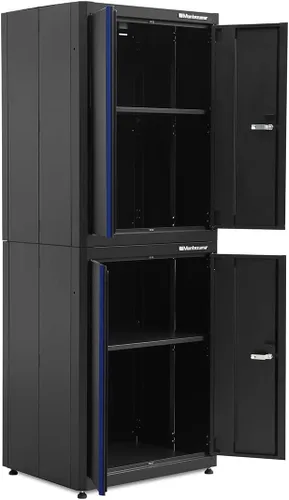 Vista 12 de Sistema de almacenamiento de herramientas de garaje Montezuma - Gabinete base apilable con bloqueo de 2 puertas de 30.5 x 24 pulgadas con pestillos