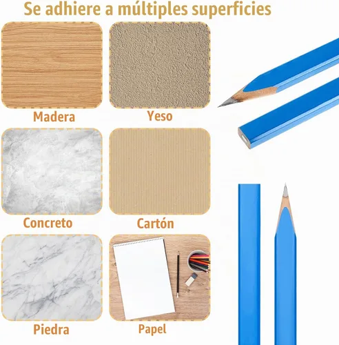Vista 4 de Honoson - 24 lápices de carpintero con sacapuntas, cubierta azul, repuesto negro