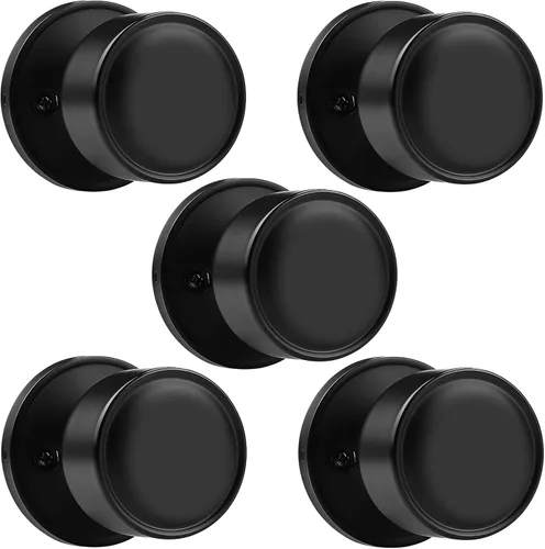 Vista 16 de Paquete de 1 perilla negra para puerta de paso, perilla interior sin llave para puerta sin bloqueo, herrajes de puerta de diseño redondo