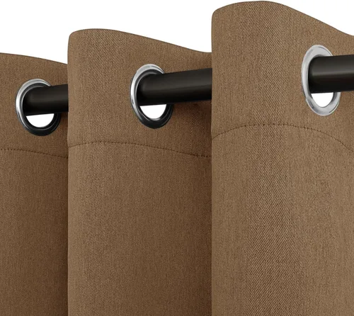 Vista 23 de Easy-Going - Cortinas opacas con aspecto de lino para oscurecer la habitación, con ojales para ventana, cortinas para dormitorio, sala de estar