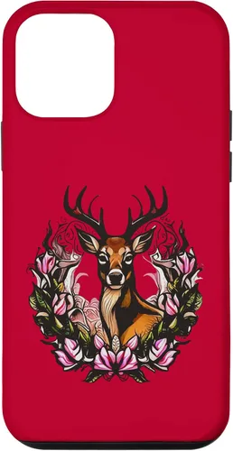 Vista 15 de Arkansas Deer with Antlers and Apple Blossom Tattoo Art Case for iPhone 17