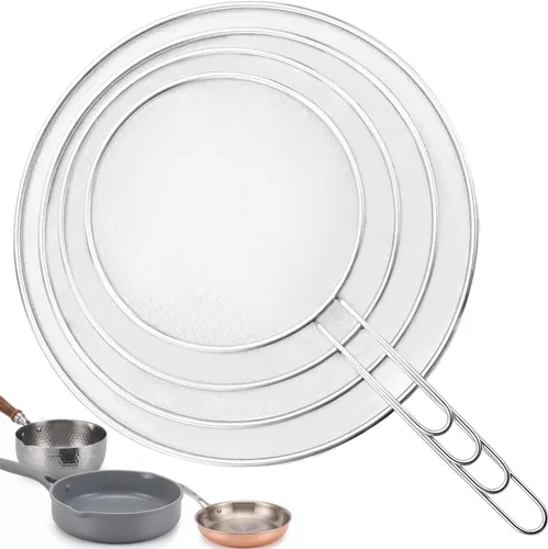 Vista 8 de Pantalla de silicona para sartén, protector contra salpicaduras de grasa, protectores de salpicaduras resistentes al calor para cocinar, apto